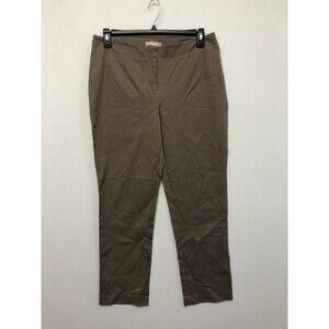 Chico's Women Cotton Blend Flat Front Chino Pants Size 2 Short Brown B288 -20